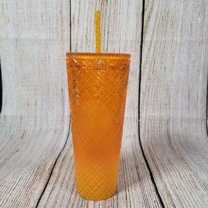 Starbucks 2022 Summer Orange Mango Ombre Jeweled Studded Tumbler 24oz Venti Cup